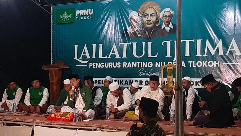 Lailatul Ijtima’ PR NU Tlokoh Bersama Cicit Syaihona Kholil